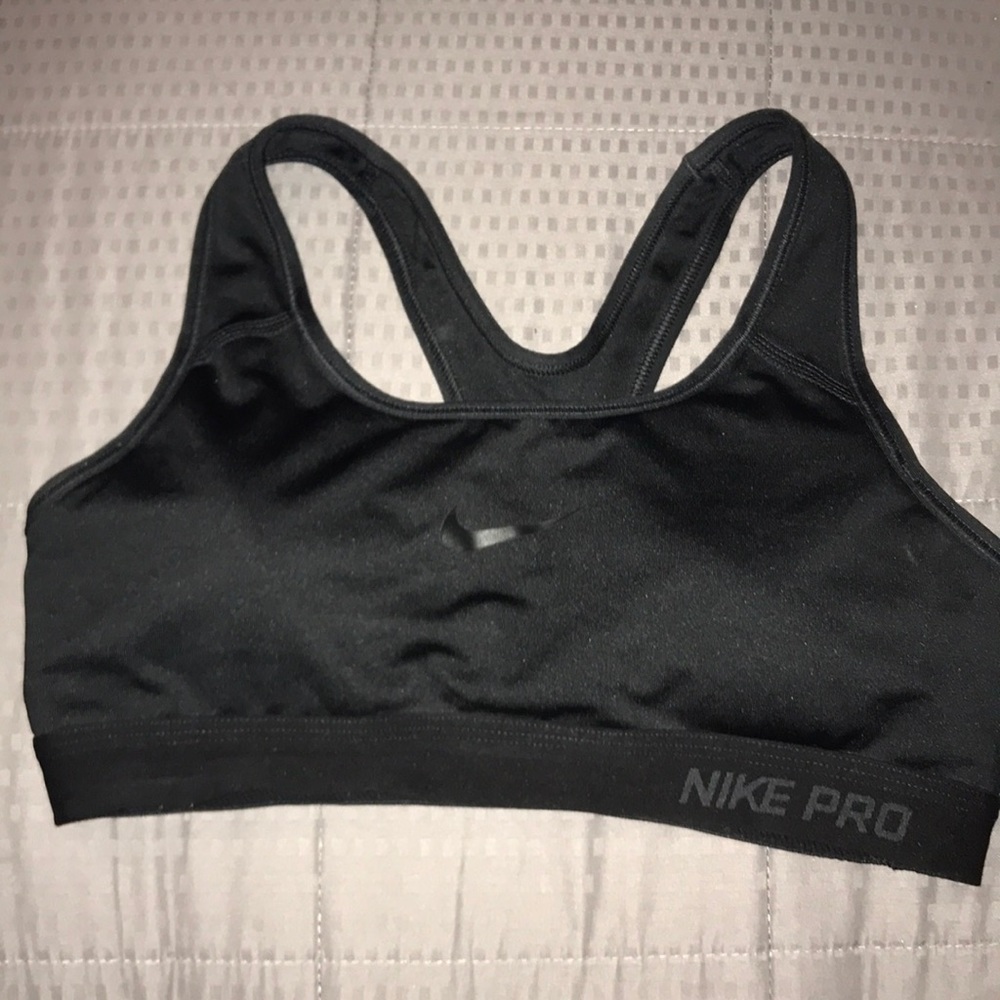 Nike Pro Black On Black Padded Sports Bra